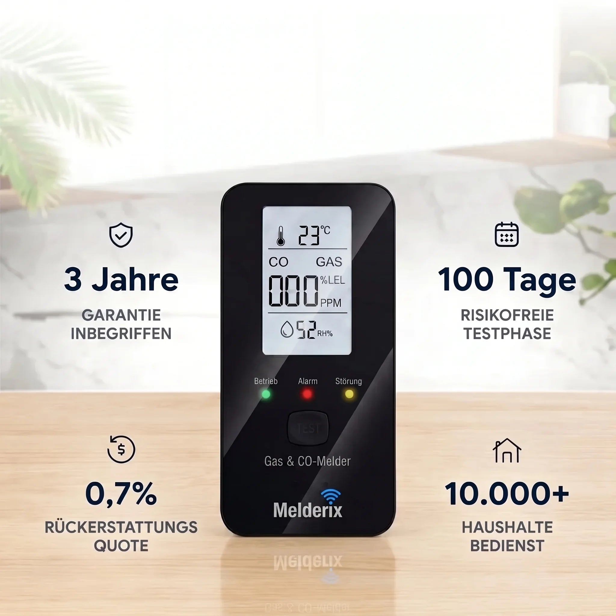 Melderix 4-in-1 CO-melder voor gezin & huisdieren